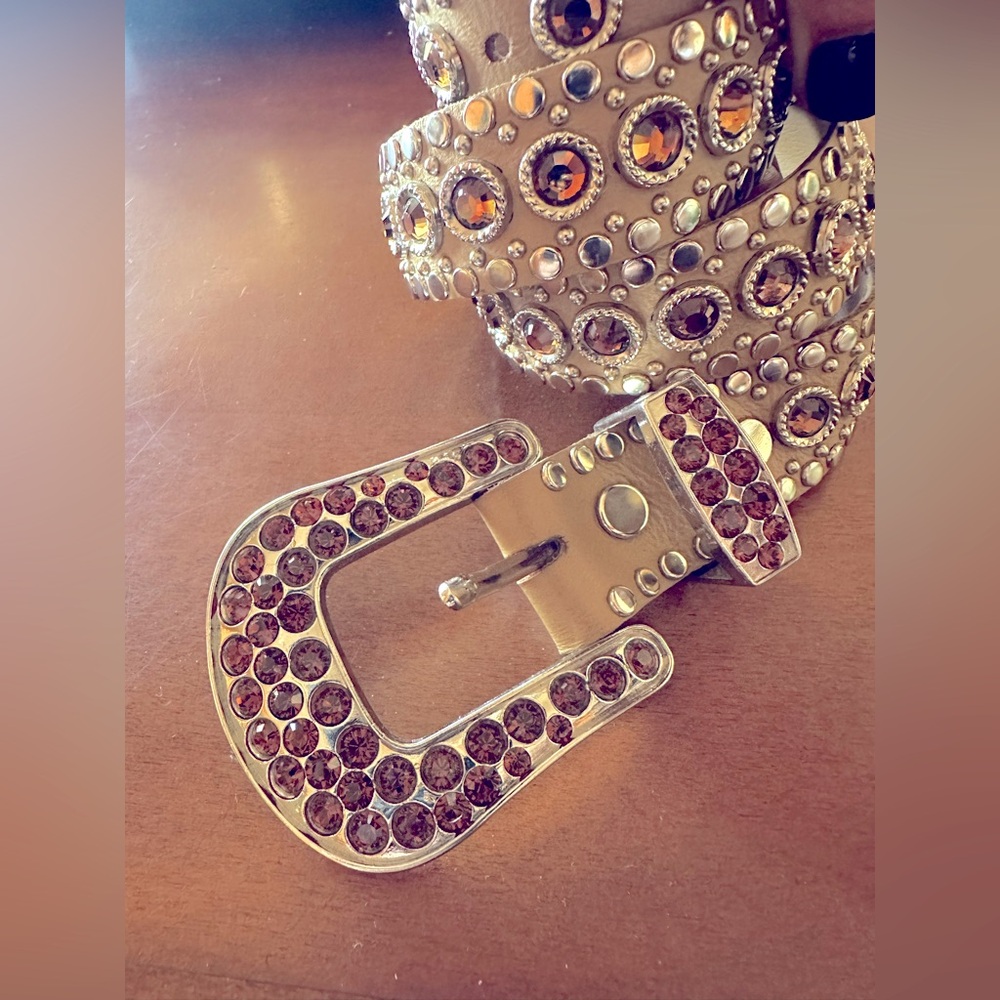 Gorgeous Kippy’s Studded Brown Belt with Silver Accents size 32
